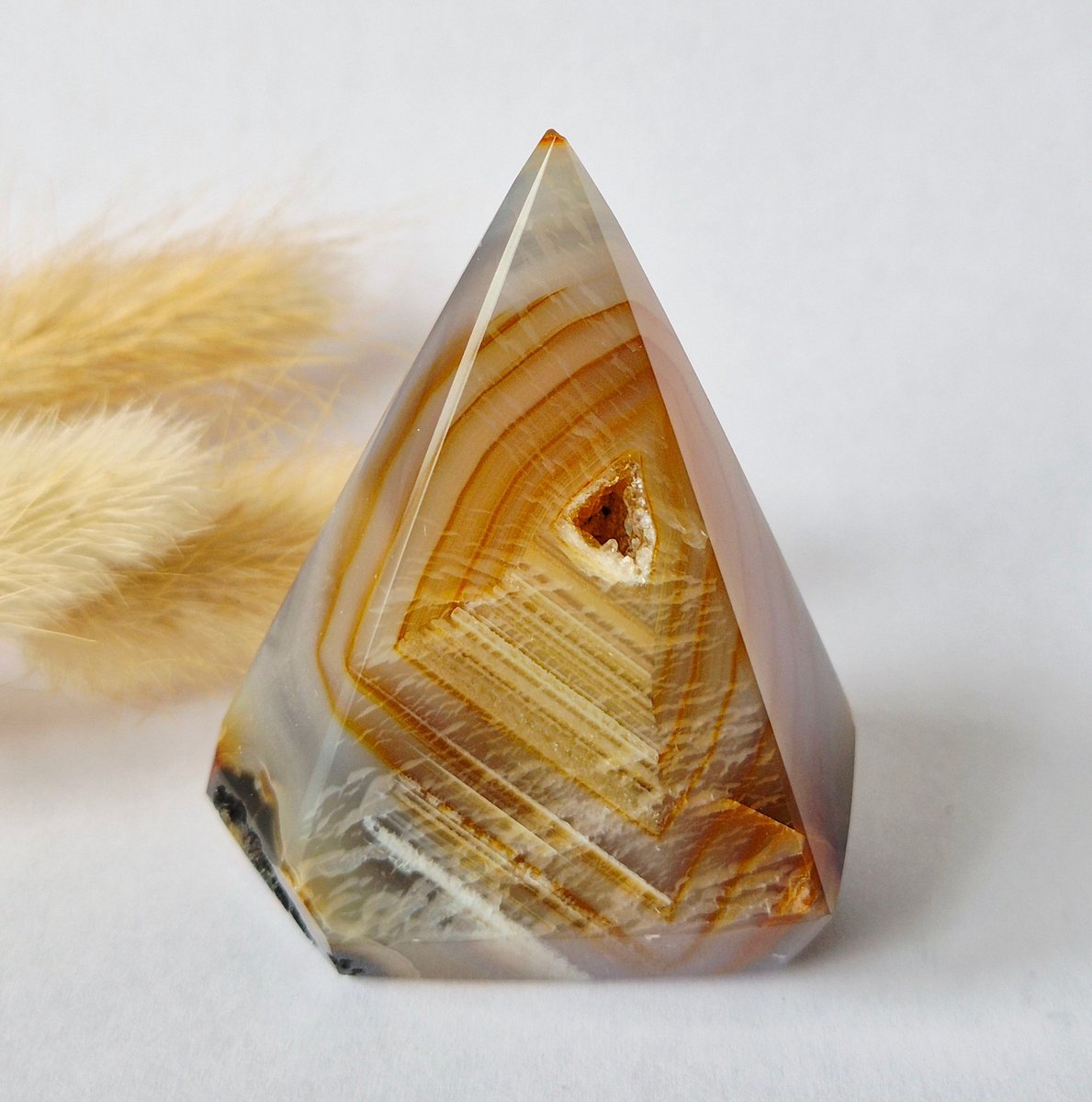 Druzy Grijze Agaat Diamant Staande Edelsteen Kristal - #25 91g