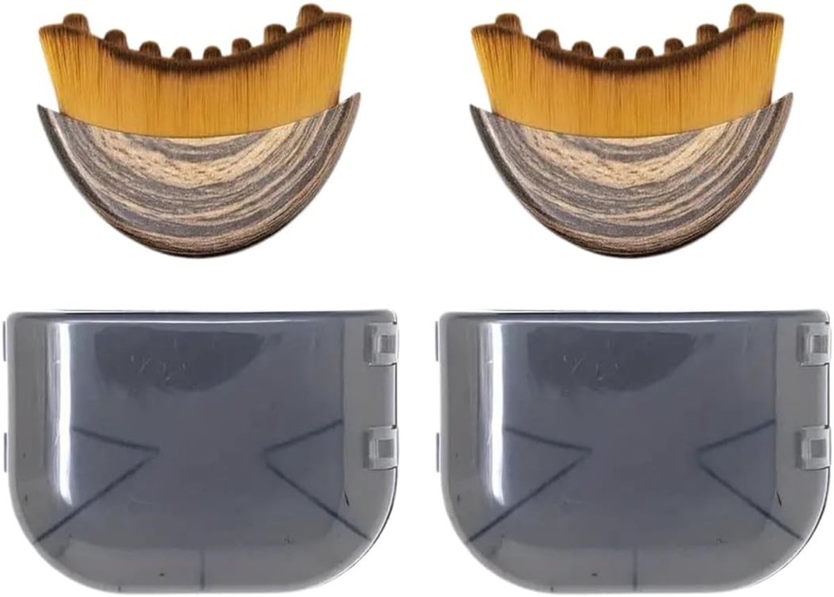 Gezichtsscrubborstels en Reinigingsapparaten, Ergonomische Kinmassage, Gezichtscontouren, Natuurlijke Haren, 2 Stuks, 7 cm, Ideaal voor Huidverzorging en Schoonheid