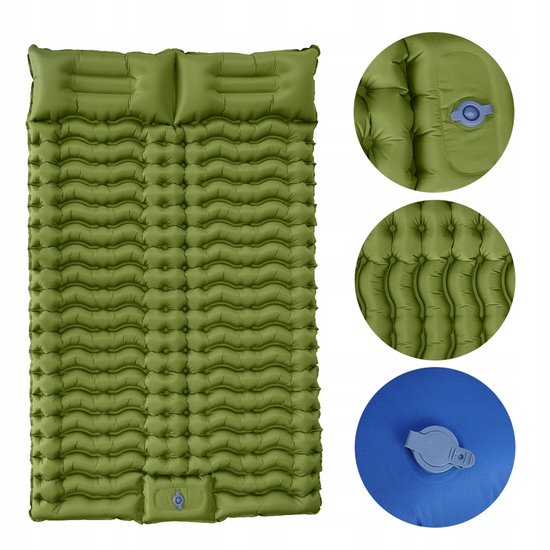 Slaapmat 2 Persoons - Zelfopblazend Camping Matras - 200x133 cm - 10 cm Dik - Extra Groot Formaat - Lichtgewicht - Snel Opblazen - Luchtmatras - Voor Kamperen en Trekken — afbeelding 4