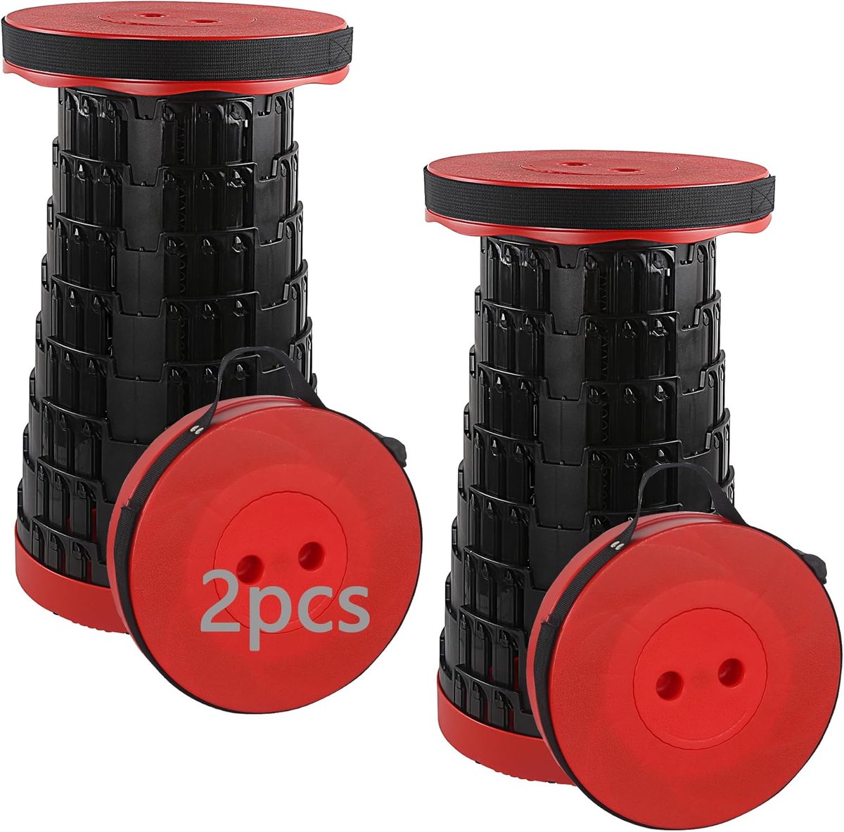 SnelShoppen - Telescopische Vouwkrukken voor Volwassenen - 2 Stuks - Max. Belastbaar tot 460lbs/210KG - Opvouwbare Campingstoel - Draagbare Telescopis