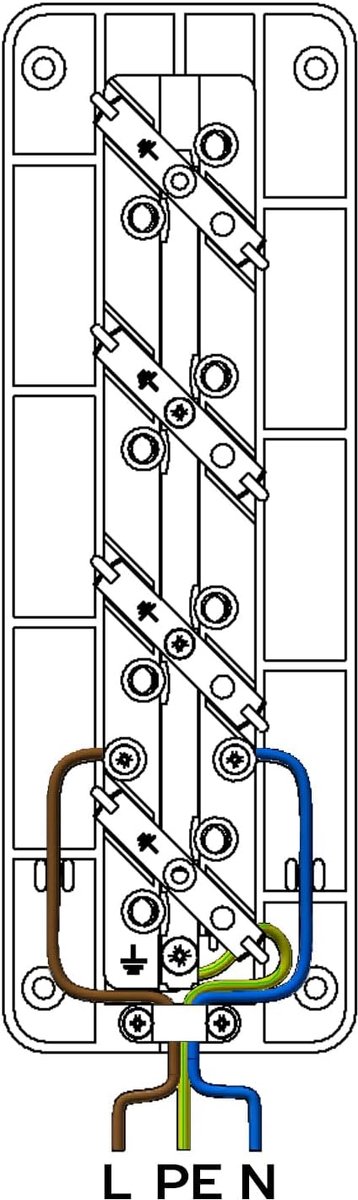 SnelShoppen - Wandcontactdoos 4-voudig, Verlengsnoer, Stekkerdoos, Draadloos, Tot 3680 W, 16 A/250 V, Trapeziumvormig, Zwart, Voor Thuis en Werk