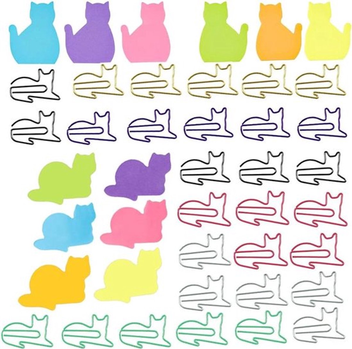 Zelfklevende Dierennotities - 42 stuks - Kleurrijk - Grappig - Cartoon - School & Kantoor & Thuis