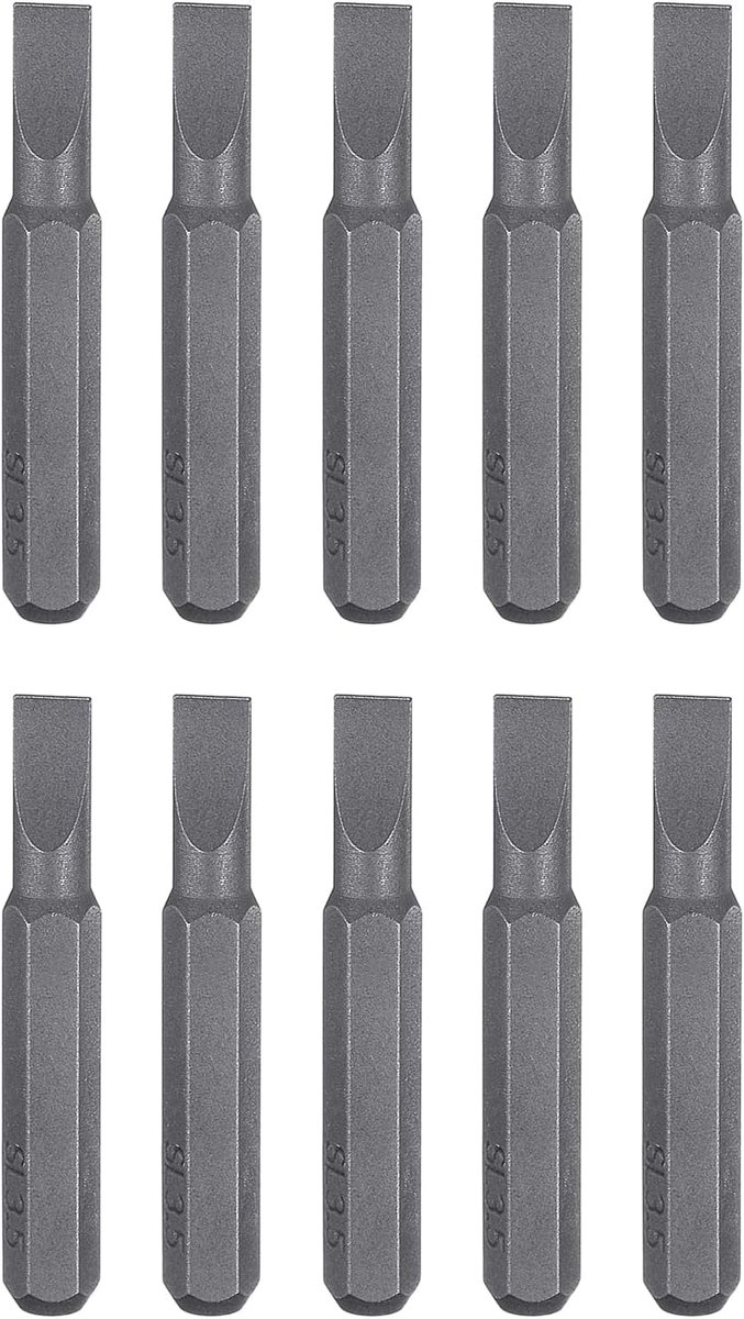 SnelShoppen - 10x SL3.5 Slotted Schroevendraaier Bits - 5/32" Hex Shank - 28mm Lengte - Magnetische Platte Kop - S2 Staal - Perfect voor Elektrische e