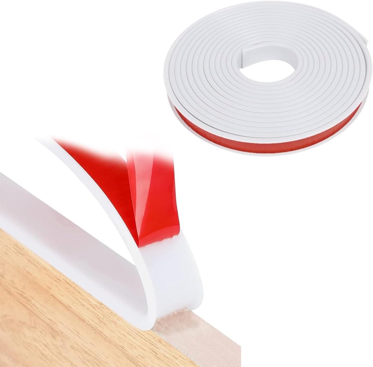 SnelShoppen - U-Shape Zelfklevende Meubelrand Tape 18mm x 5m, Flexibele TPE Hoekbeschermer, Witte Bescherming voor Kast Randen, Aanrecht, Kindveilighe