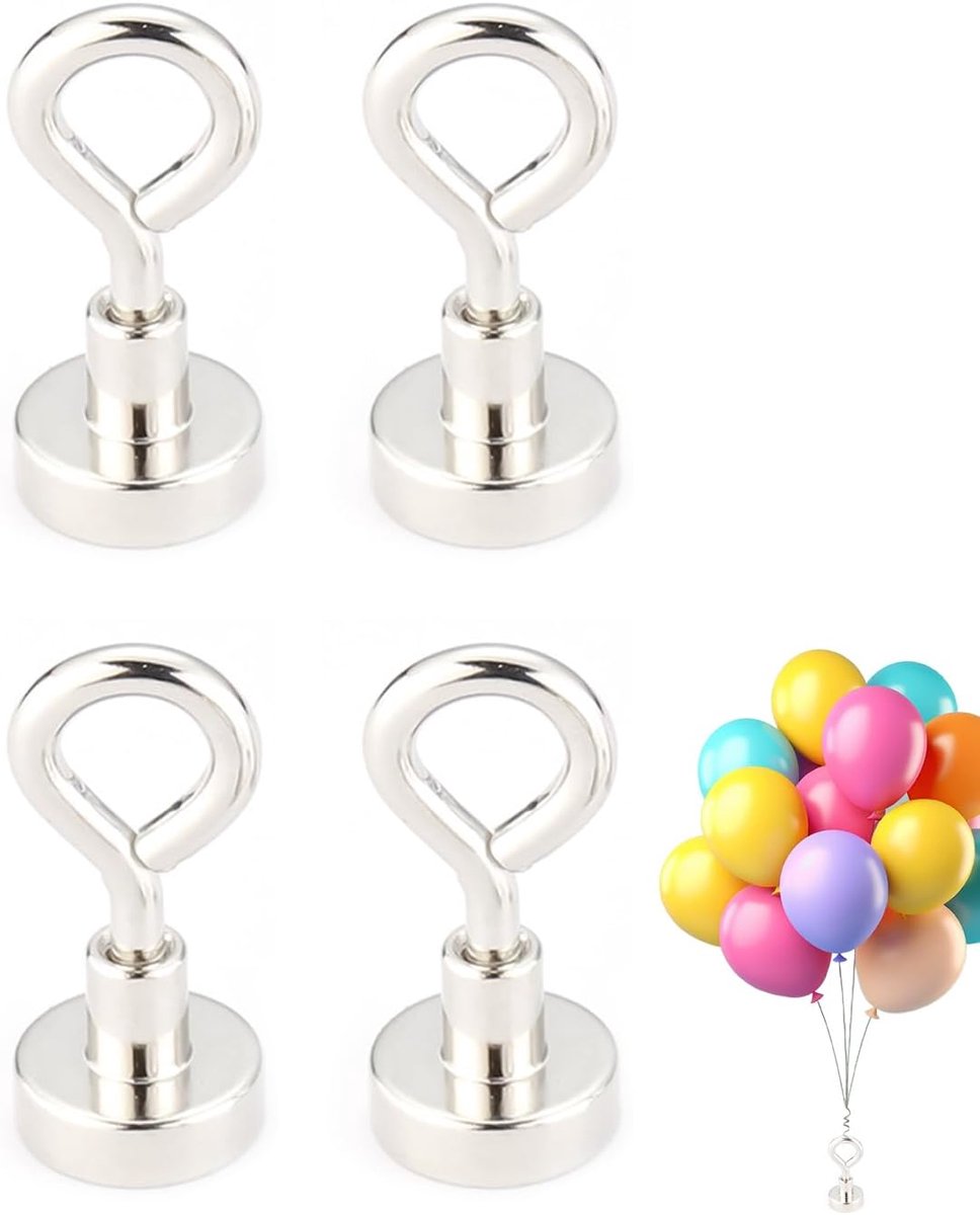 SnelShoppen - Magnetische gewichten voor heliballonnen, 4 stuks, herbruikbaar, ideaal voor feestjes, verjaardagen, bruiloften en evenementendecoratie