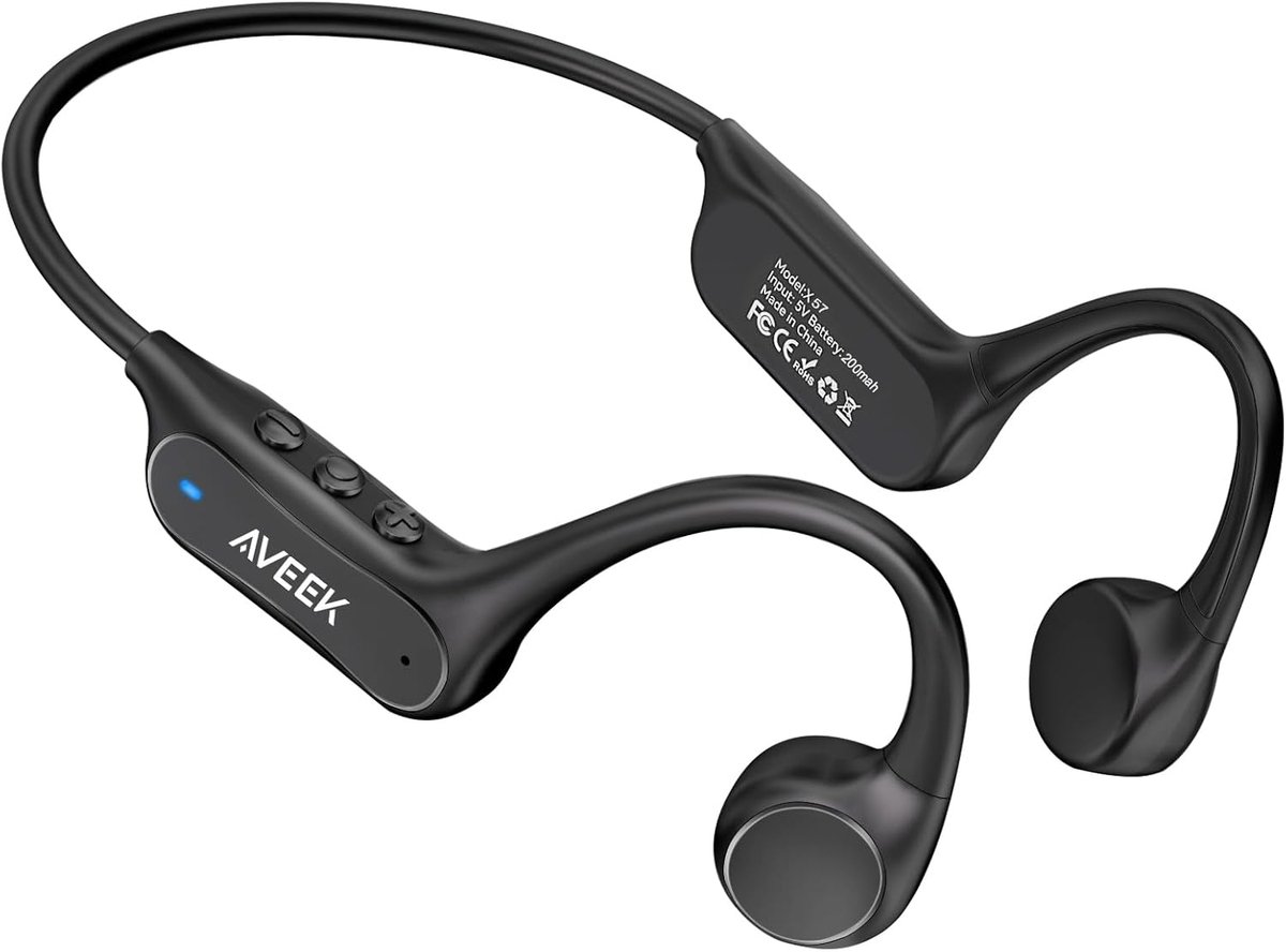 Thijox - Draadloze Bluetooth Hoofdtelefoon met Open Beengeleiding - IPX5 Waterdicht en Zweetbestendig - Perfect voor Hardlopen, Fietsen en Fitness - R