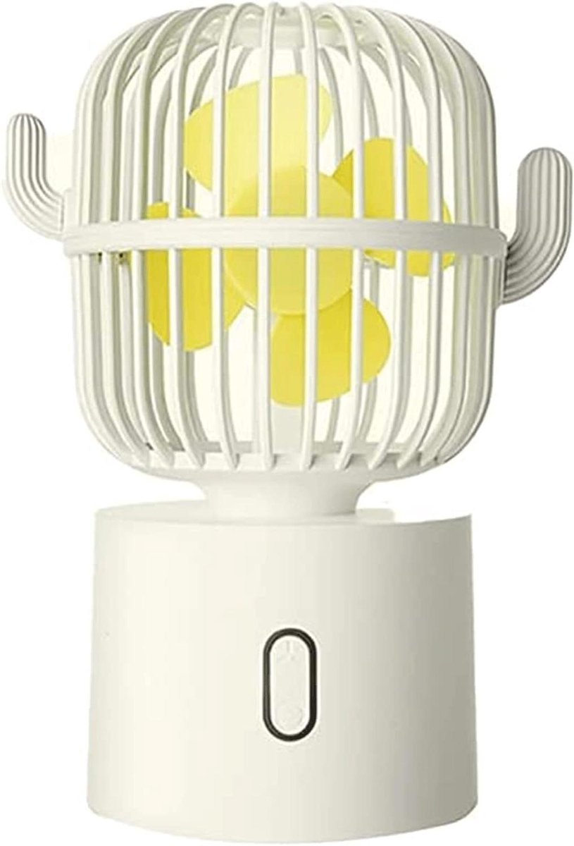 Mini Ventilator - USB Ventilator - Persoonlijke Koeling - 80 Graden Schudkop - 102x102x189mm - Wit