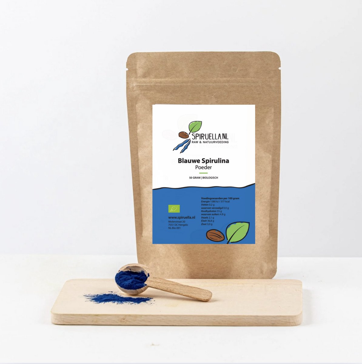 Blauwe Spirulina Poeder Bio – 15g – Blue Majik – Natuurlijk Blauw Kleurpoeder – Fytocyanine – 100% Puur & Biologisch – Smoothie, Bowl & Latte (Spiruella)