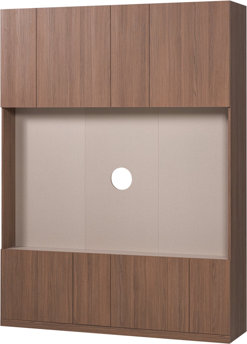WOOOD Build Tv Opbergkast 160 cm - Walnoot Fineer - Bruin - 215x160x41