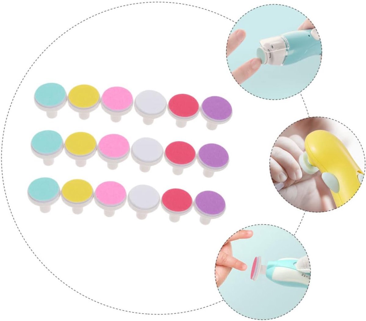 Babynagelvijl Pads - Nagelvijl Opzetstukken - Baby Nagels Verzorgen - Huidvriendelijk Ontwerp - 54 Stuks - Gekleurd — cadeau in Cadeau-ideeën - foto 5