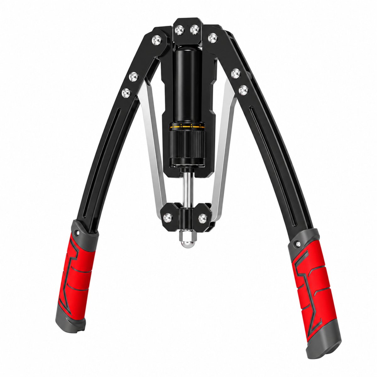 Noventra - Grip Trainer - Verstelbaar 10-200 kg - Onderarm Trainer - Handtrainer - Knijpkracht Trainer - Forearm Trainer - Pols Trainer - Zwart/Rood