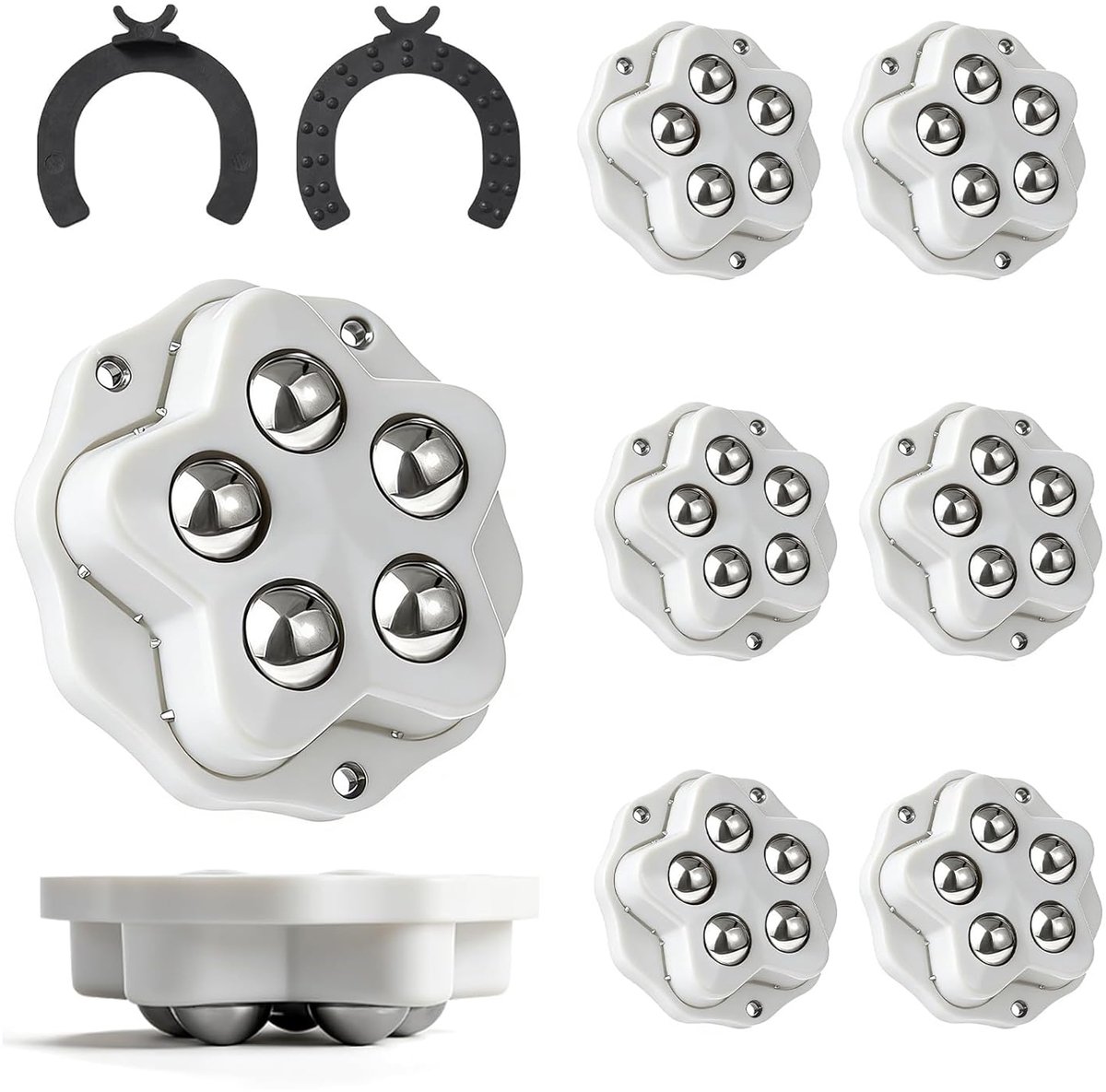 SnelShoppen - 8 Stuks Zware Ballenrollen 20mm Meubelwieltjes 360 Graden Voor Keukenapparatuur, Zelfklevende Rollerwielen Voor Opslagboxen, Tot 200 kg