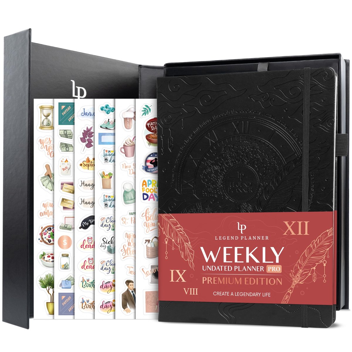 Omgoods - Legend Planner Premium - Grote Ongeorganiseerde Week-, Maand- en Budgetplanner met Gewoontetracker