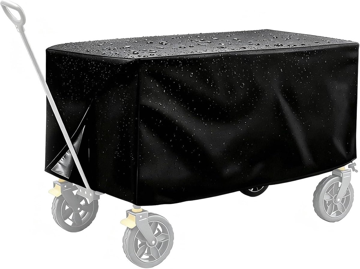Afdekking voor bolderkar van 210D Oxford-stof, outdoor opvouwbare wagenhoes, waterdicht, stofdicht, uv-bestendig, universele regenbescherming, bolderkar, voor tuinwagen en campingwagen, 97 x 56 x 51