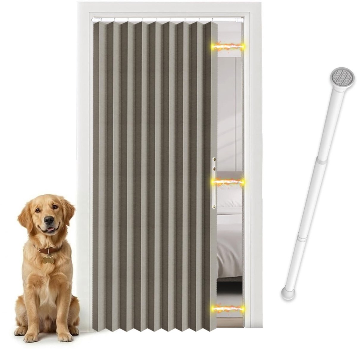 Omgoods - Opaque Deur Gordijn met Magnetische Sluiting - 198 x 182 cm