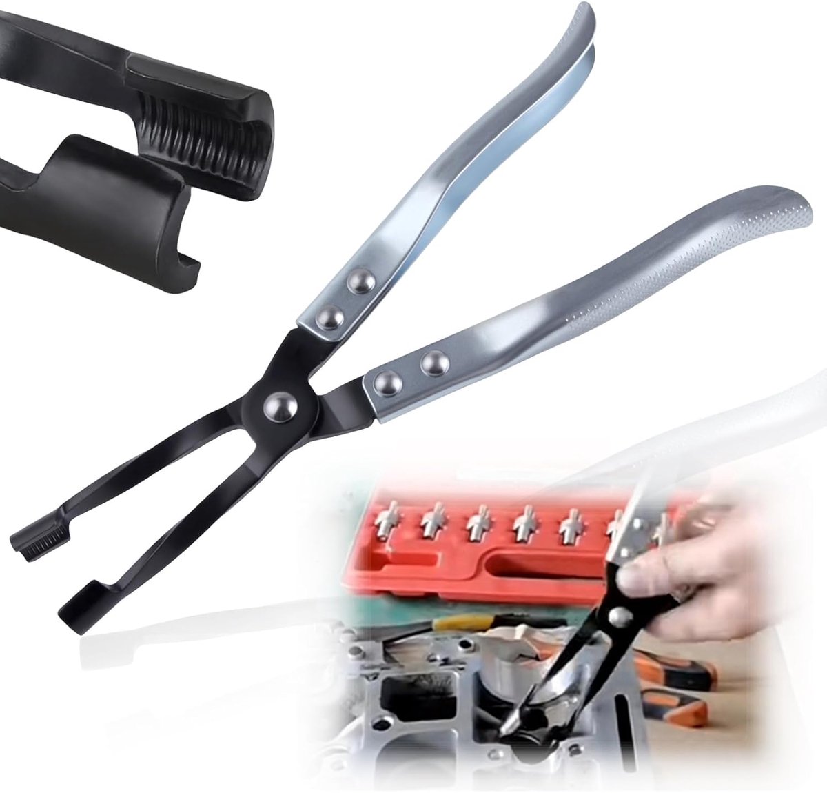 Valve Seal Removal Tool Automotive Lange Ventiel Stam Seal Remover en Installer Universele Klep Seal Tang Auto Accessoires voor Motorfiets, Auto, SUV, Kleine Motor Voertuig, 27cm Lengte