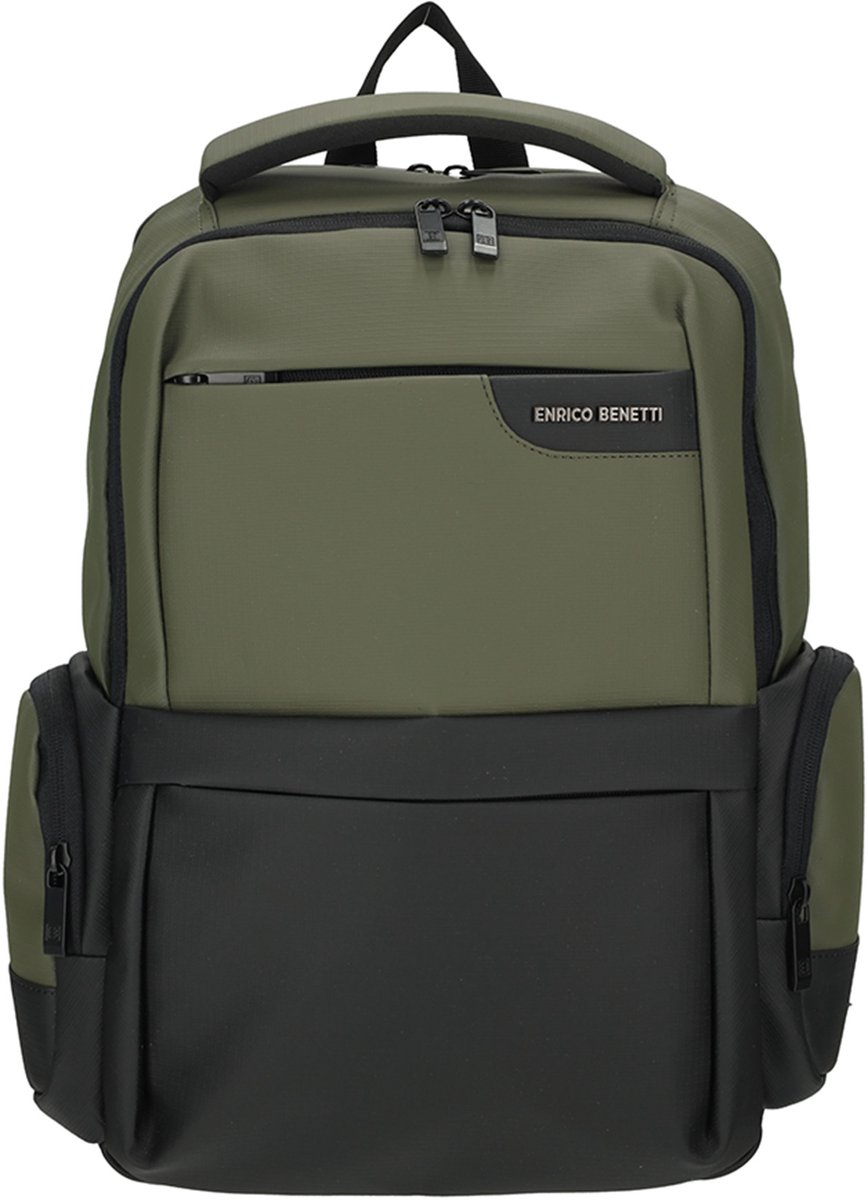 Enrico-Benetti Newport - Rugzak - Dames & Heren - 17 Inch Laptopvak - Olijf Groen