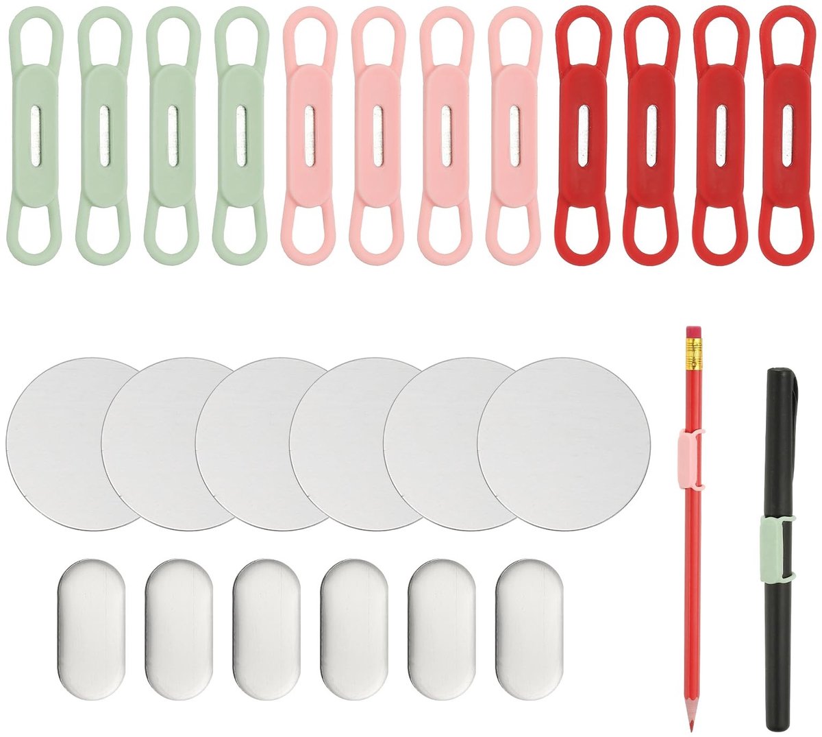 Omgoods - 12 Stuks Magnetische Siliconen Pennenhouders - Flexibele Organizer voor Bureau en Koelkast