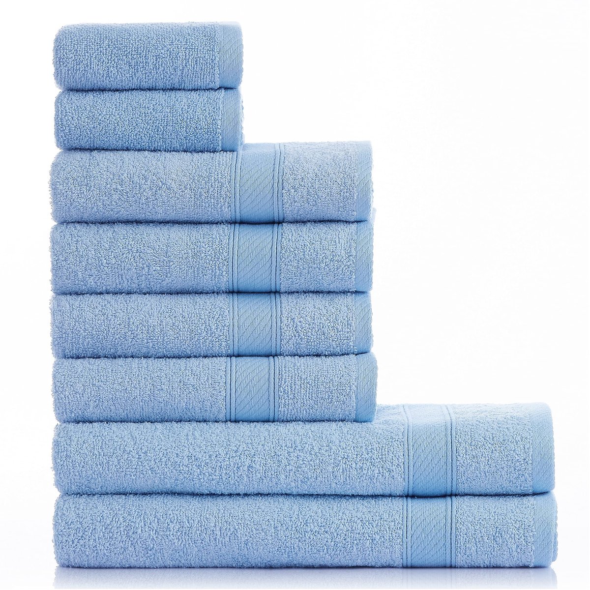 Omgoods - Luxe Towel Set Lichtblauw, 8-Delig