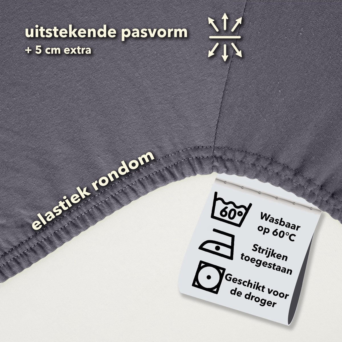 Omgoods - Fitted Sheet 120 x 200 cm - 100% Katoen - Grijs - Geschikt voor Matras tot 25 cm Hoogte