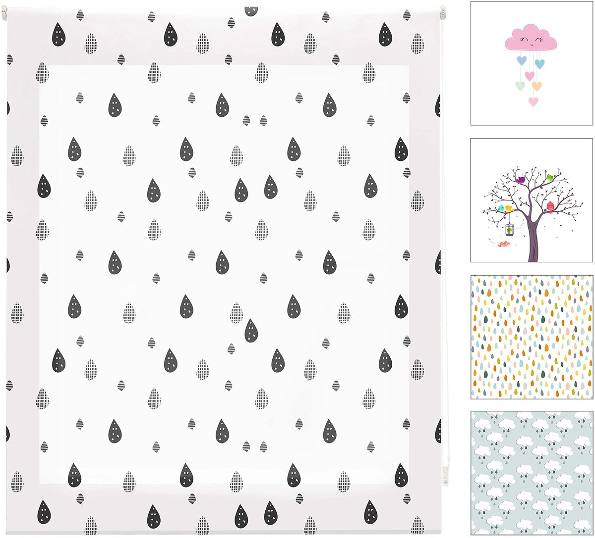 Omgoods - Kinderrolgordijn met Digitale Afdruk - Model Drops 110 x 180 cm