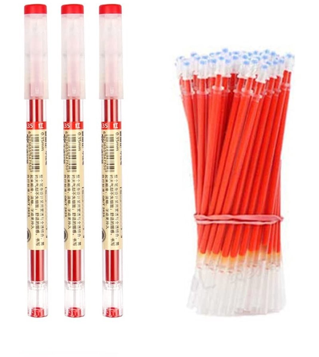 Omgoods - 23 Pcs Extra Fijne Balpen Navullingen - Blauw, Zwart, Rood