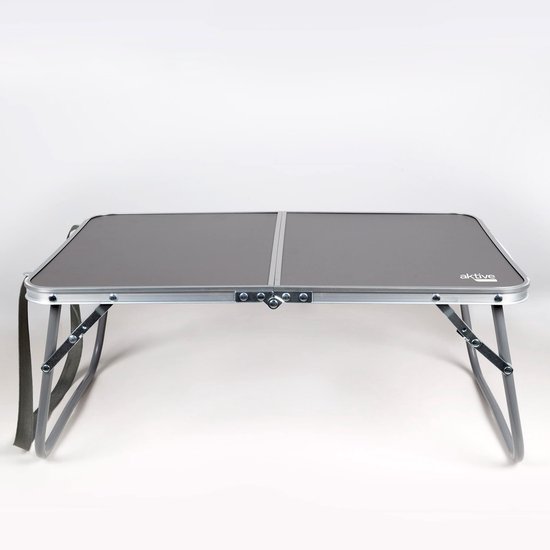 Campingklaptafel - Opvouwbare Picknicktafel - Met Draaggreep - Aluminium Campingtafel - Licht MDF Hout - Compact en Draagbaar - 60 x 40 x 25 cm - Voor Camping Picknick Tuin en Balkon — afbeelding 2
