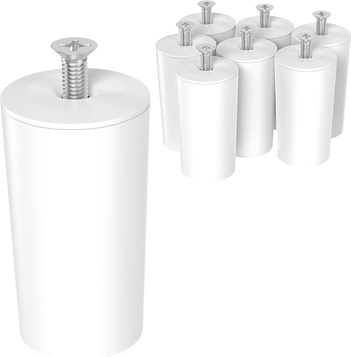 Aanslagpunt-stopper voor rolluiken, set van 8 40mm incl. schroef & dichting, Wit, eindstopper, rolluikbescherming compleet