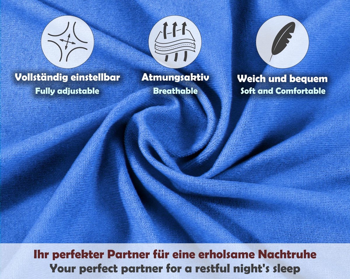 Omgoods - Fitted Sheet 63 x 200 cm Lichtblauw voor Topper - 100% Katoen