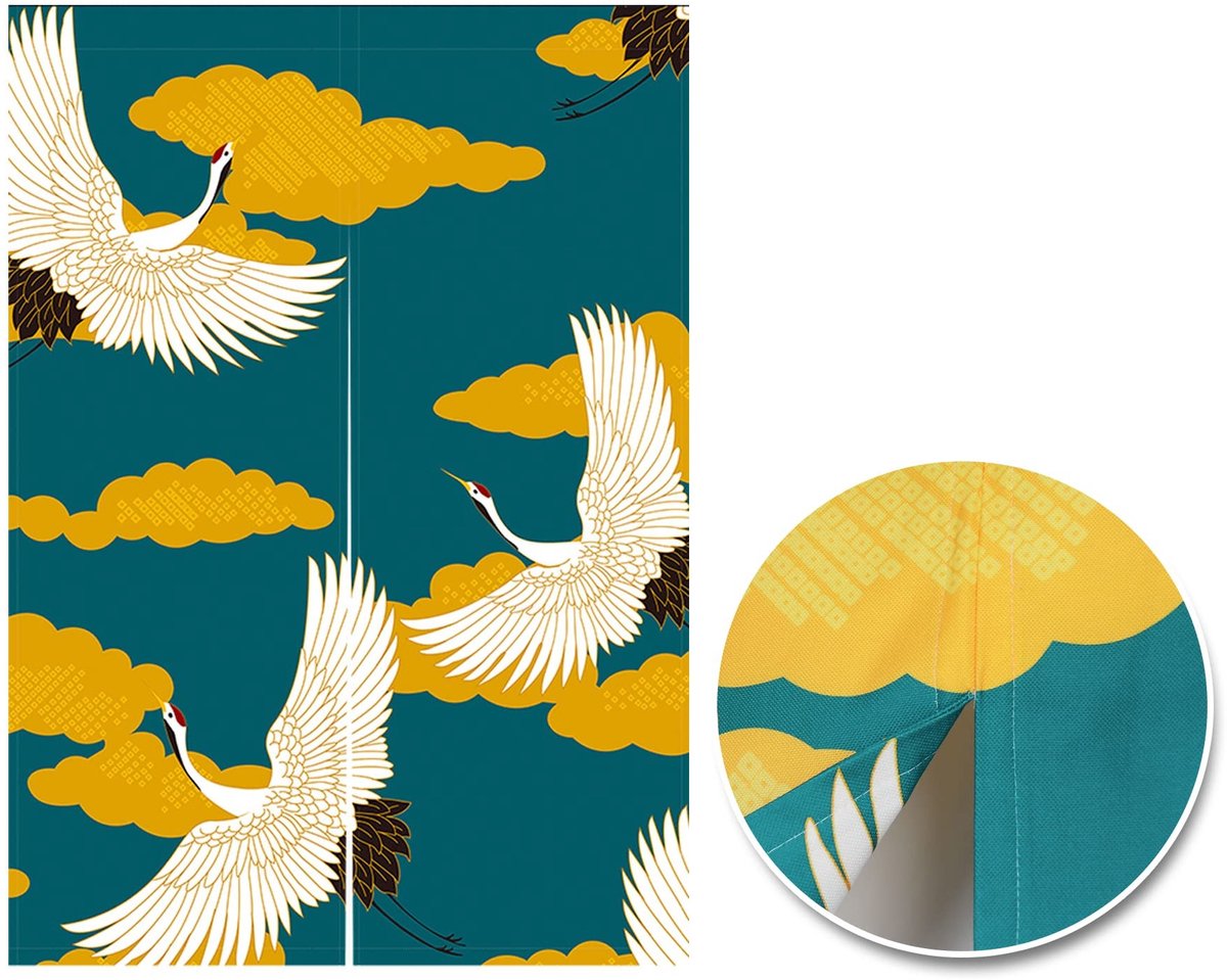 Omgoods - Japanse Noren Deurgordijn met Dubbele Print - Sushi Decoratie 85x120 cm