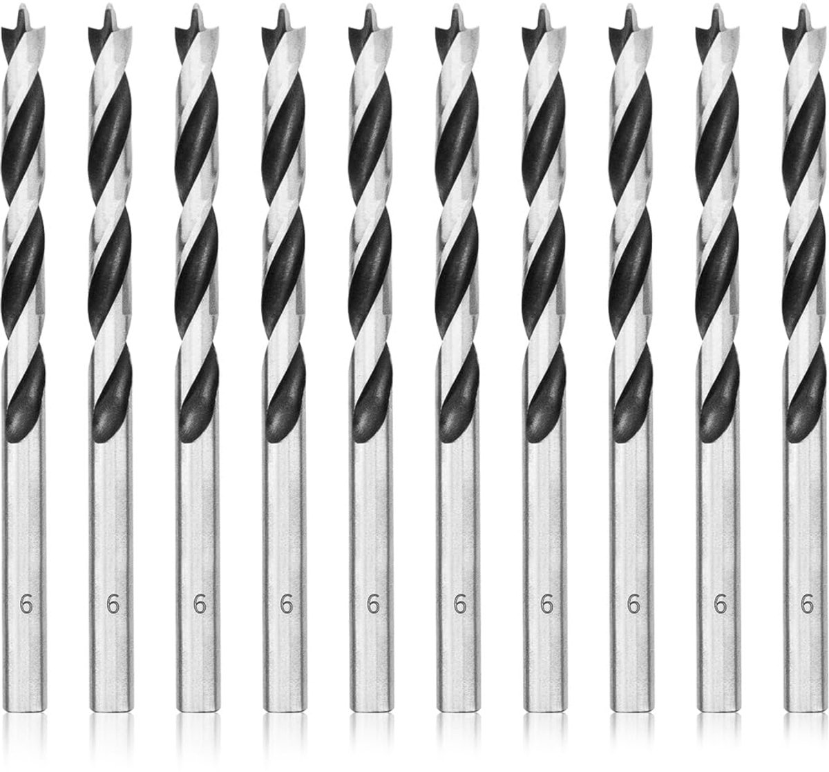 Houtboren 6mm 10st Brad Point Spiraal Hout Boor Bit Professionele Twist Boren voor Hout