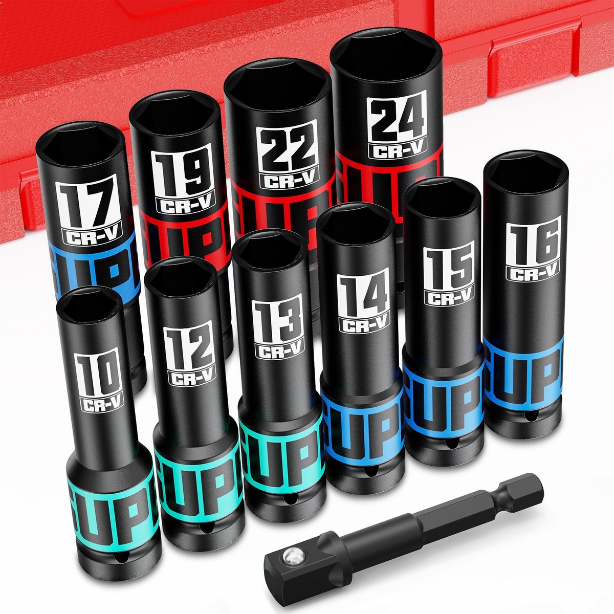 Omgoods - 11-delige Slagmoersleutelset 1/2 inch - Inclusief 10 Jaarsteeksleutels