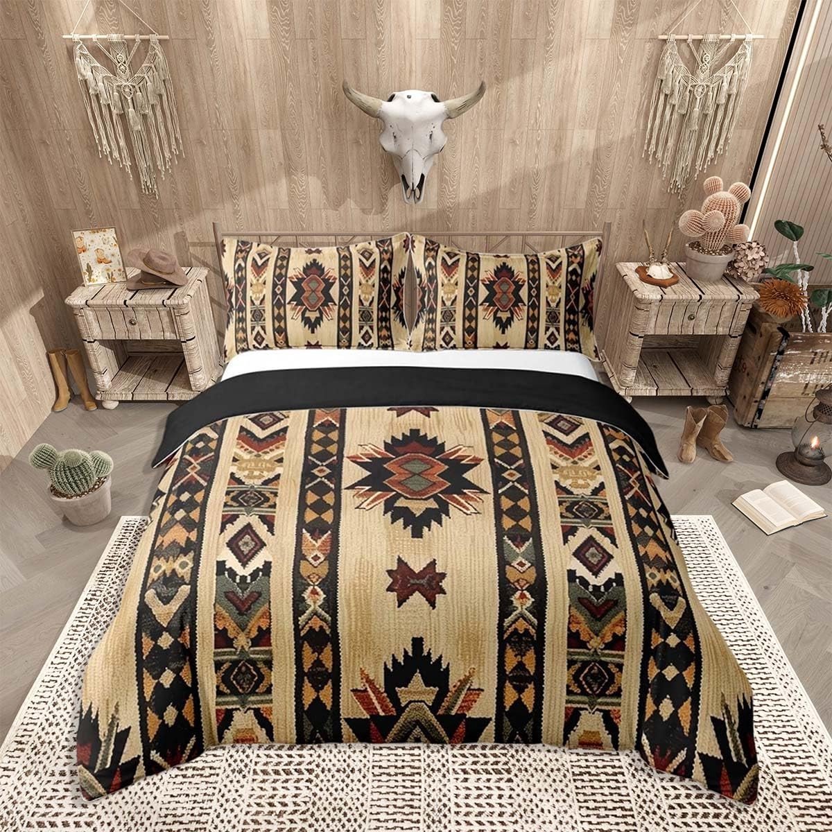 Omgoods - Duvet Cover Set King Size, Tribal Design met 2 Kussenslopen