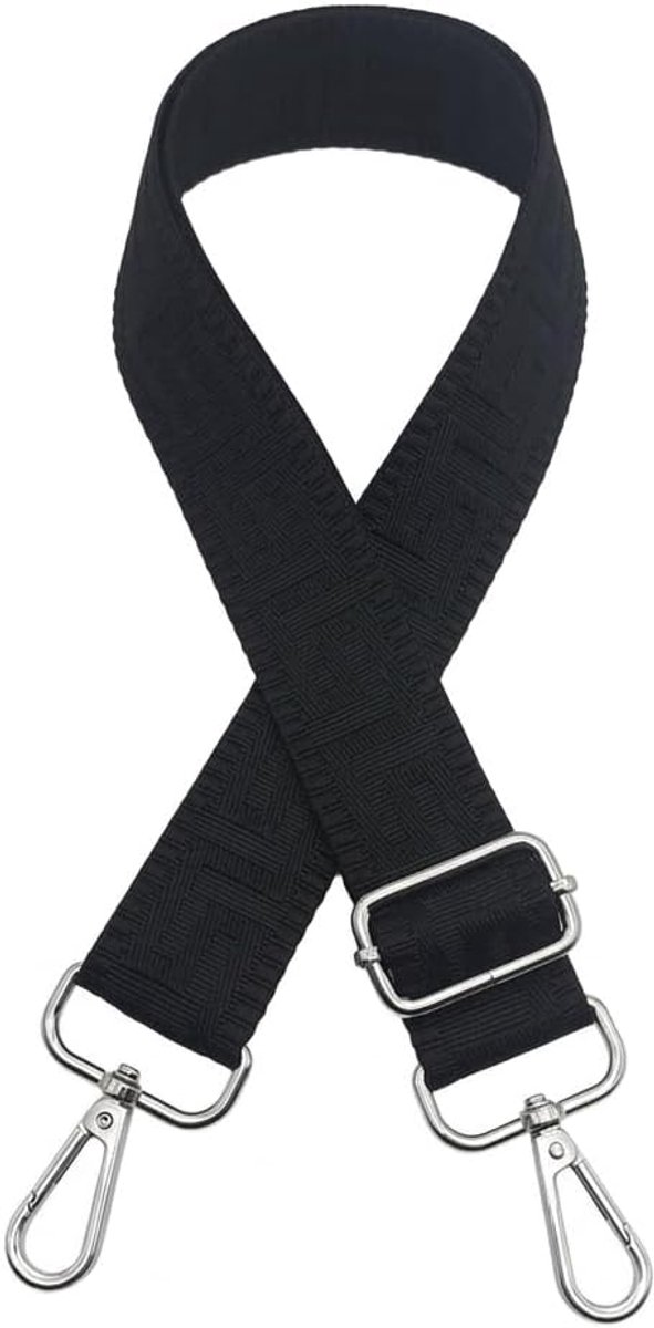 schouderriem voor tassen, 3,8 cm breed, verstelbare tasriem met zilverkleurige karabijnhaak, verwisselbare tasriemen voor dameshandtassen, universele schouderriem accessoire, 1 stuk