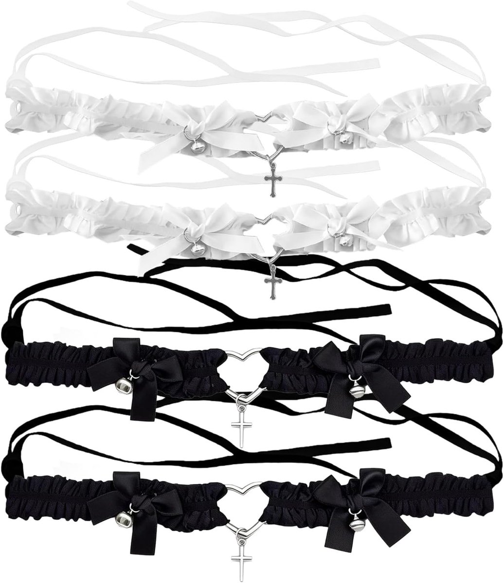 4 Stuks Kanten Jarretels, Hartvormige Bruiloft Accessoires voor Dames en Meisjes, Bruidsfeest, Vrijgezellenfeest