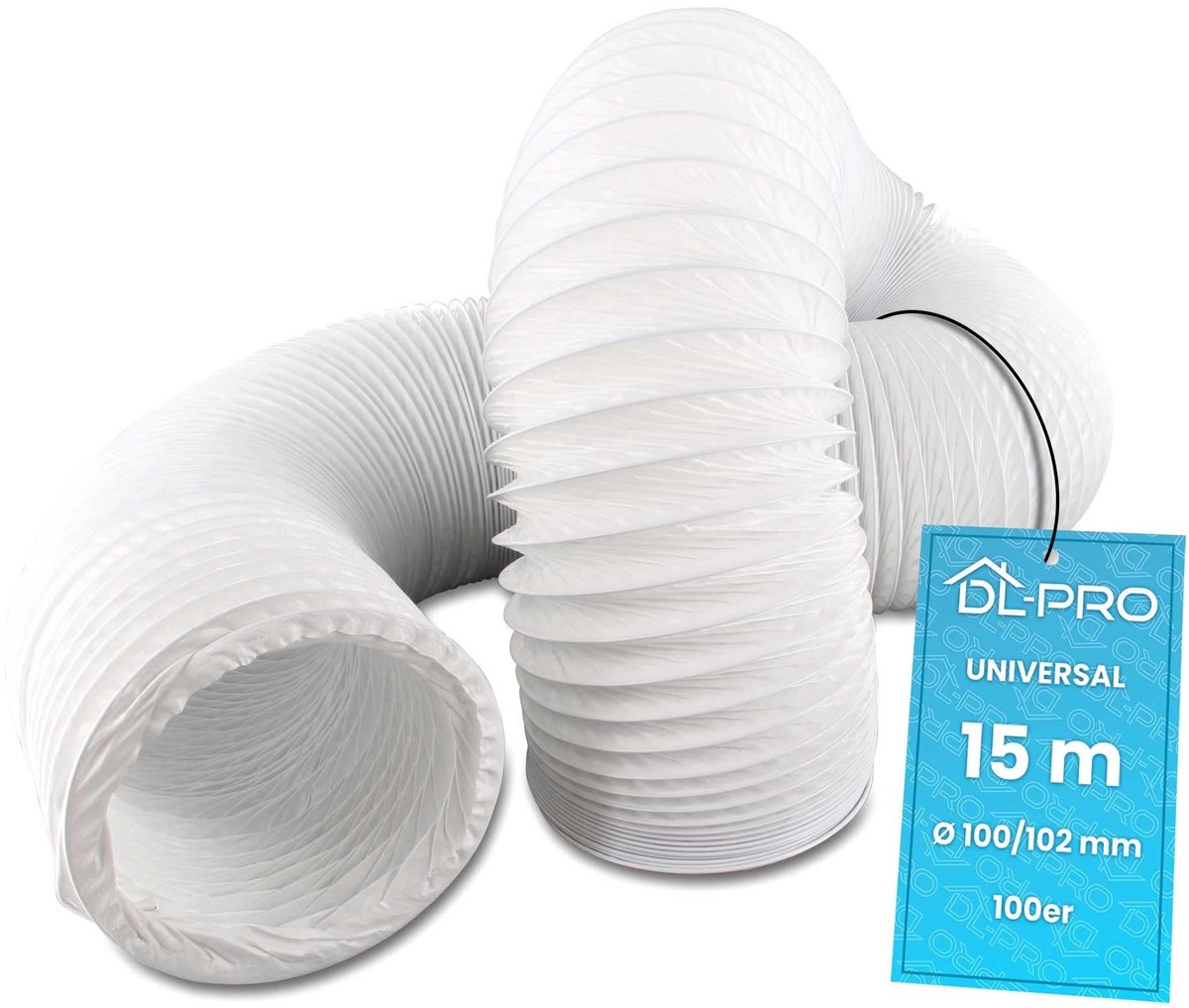 Omgoods - Flexibele Afvoerbuis 15 m voor Airco en Afzuigkap - Ø100/102 mm