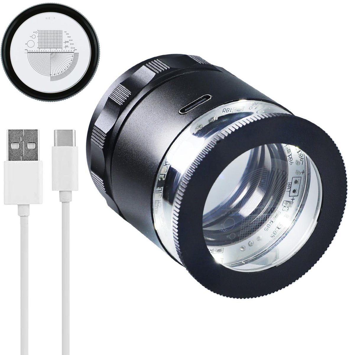 Omgoods - 10X Vergrootglas voor Juweliers - Oplaadbare Vergrootloep met LED Verlichting