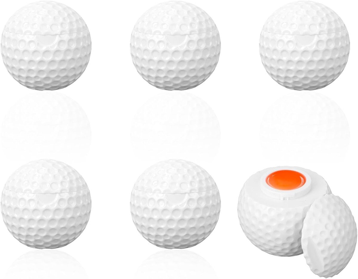 lasuroa 6 Stuks Shotglaasjes in de Vorm van Golfballen, 48,19g Witte Shotglaasjes in de Vorm van Golfballen met Deksel Grappige Draagbare Feestbekers met Golfthema voor Mannelijke Golfers