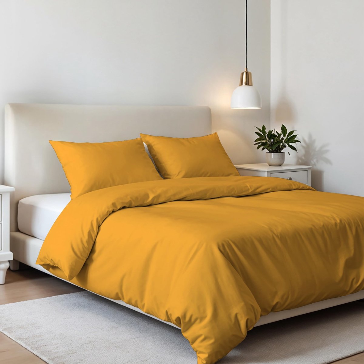 Omgoods - Elegante Gele Dekbedovertrek Set voor Tweepersoonsbed