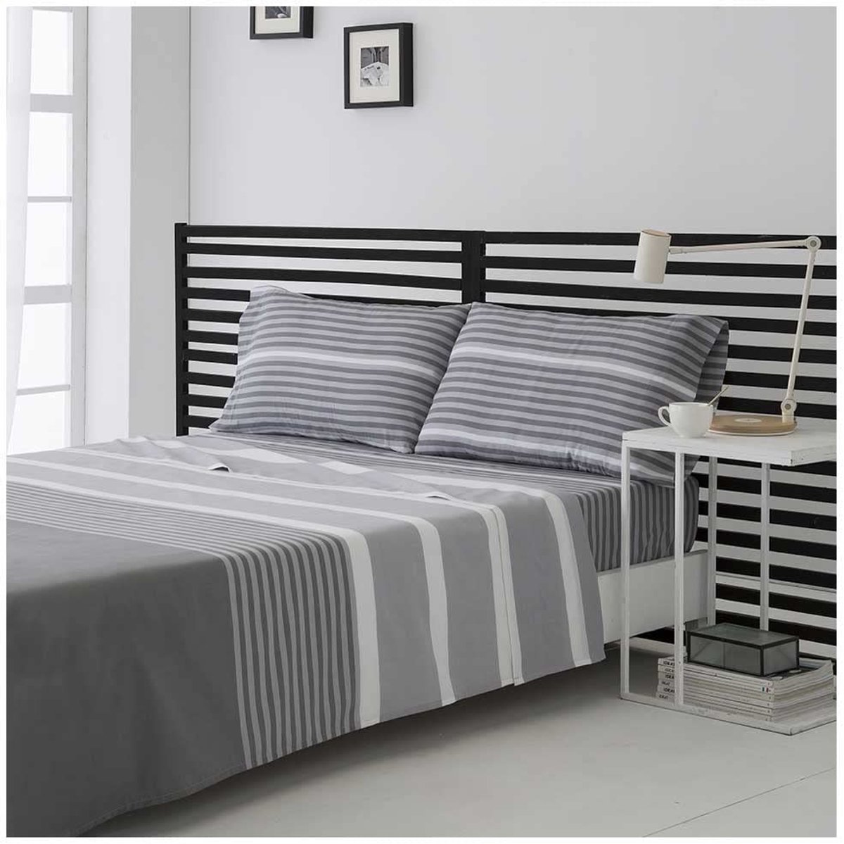Omgoods - Bedlinnen Set Gauna - Grijs 150 x 190/200 cm