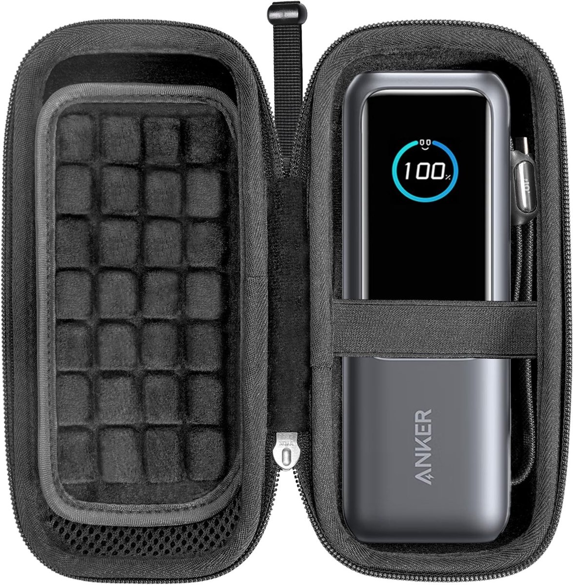 Omgoods - Harde Case voor Anker 25.000 mAh Powerbank met Mesh Pocket