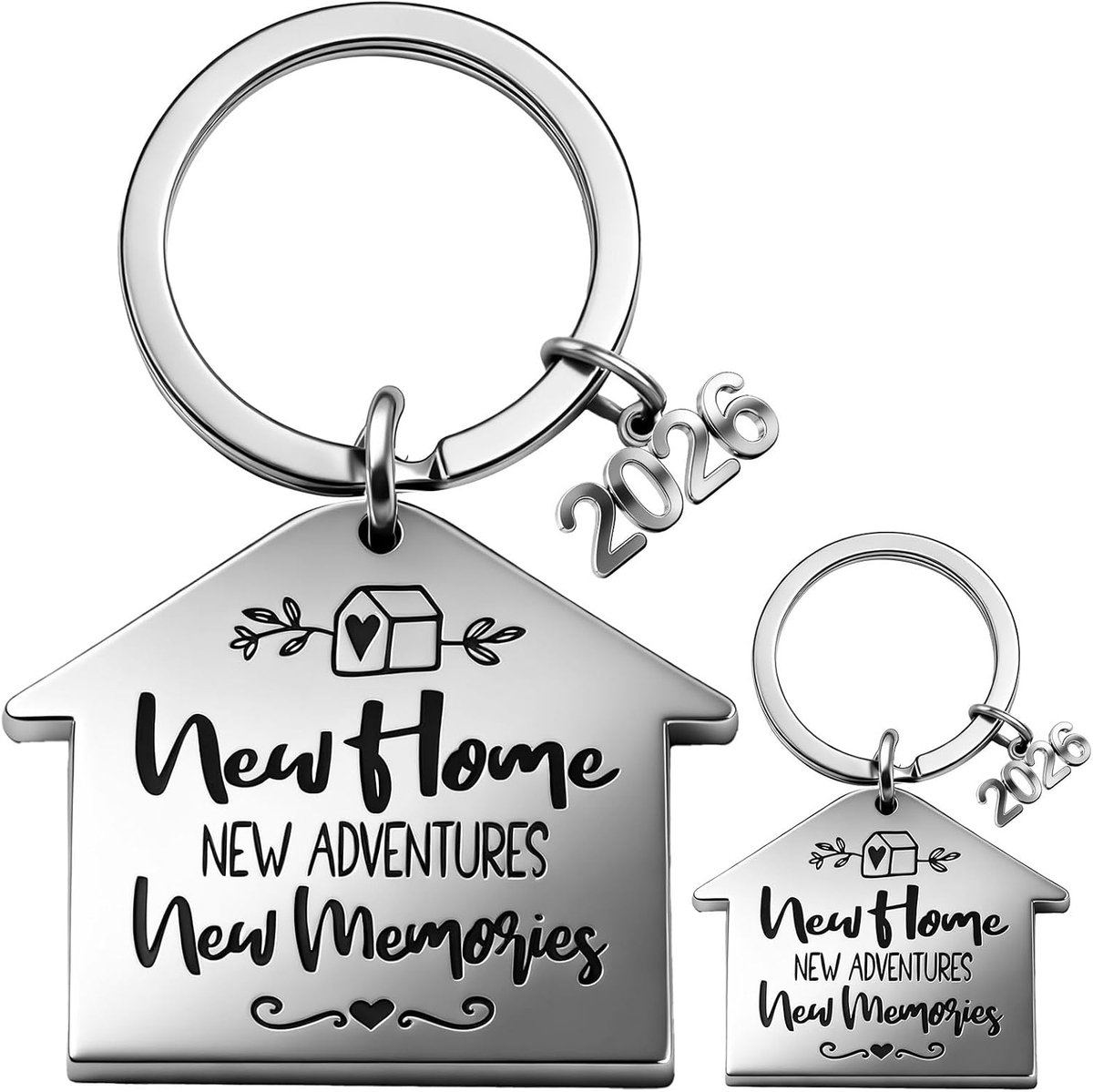 Sleutelhanger voor koppels 2025, 2 stuks nieuwe thuis sleutelhangers, cadeau, housewarmingscadeaus voor vriend, partner, liefde, verwarmende cadeaus voor huishouden