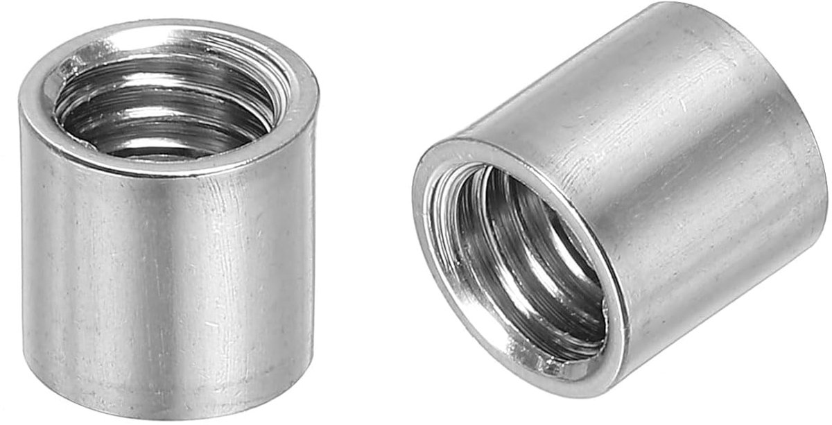 10 stuks moeren ronde stekkers M8, koppelingsmoer roestvrij staal 304 lengte 10 mm moer pin stang huls lengte houder, M8 x 10 x 10 mm