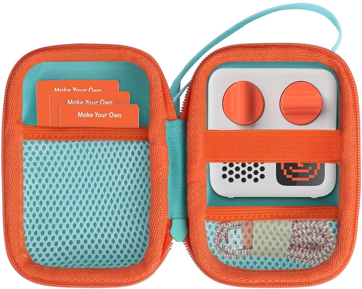 Omgoods - Hard Case Geschikt voor Yoto Mini Kids Audio Music Player - Turquoise en Oranje