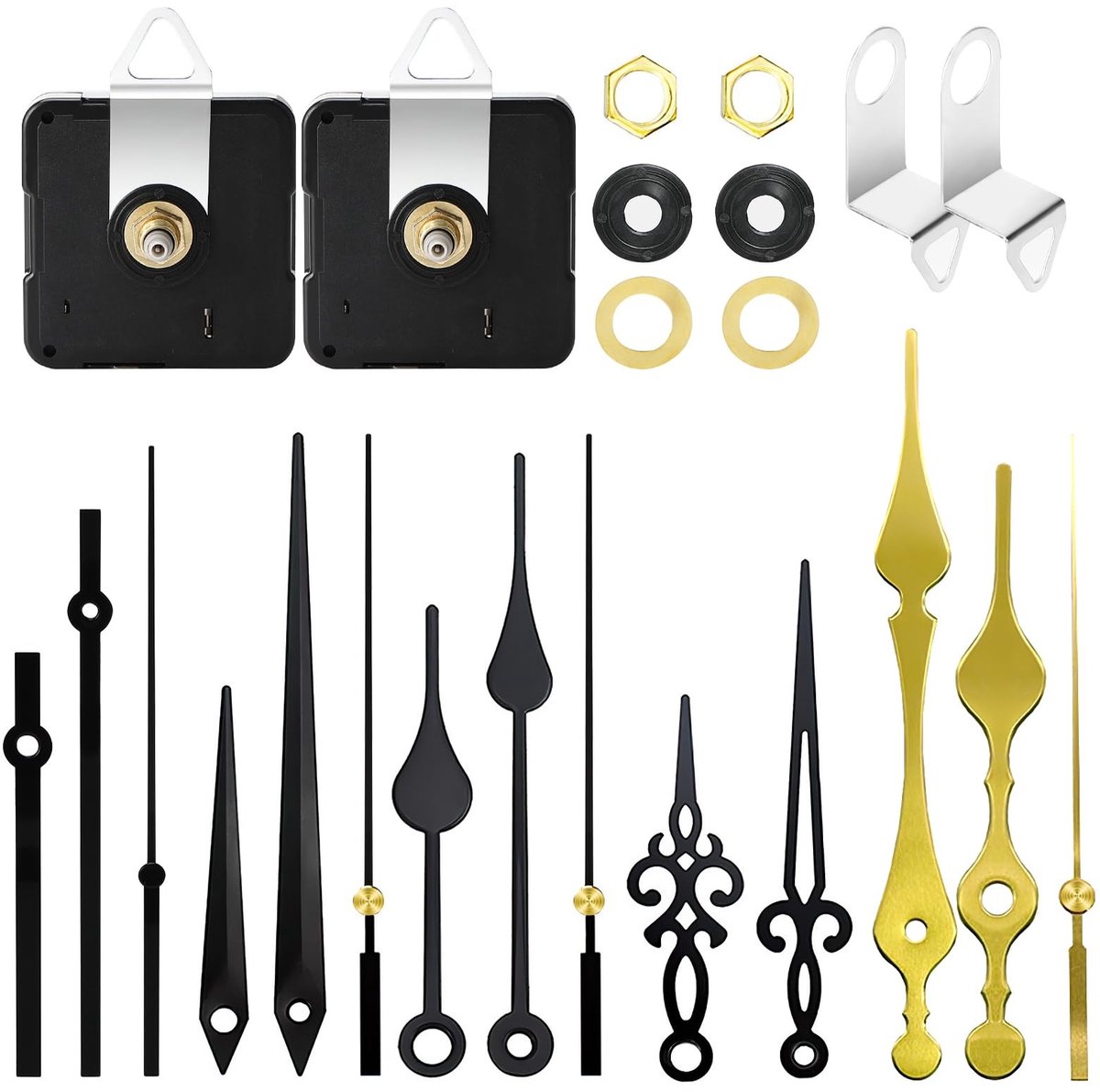 Omgoods - 2 Stuks Wandklok Mechanisme - Stille Quartz Beweging voor DIY Klok Reparatie