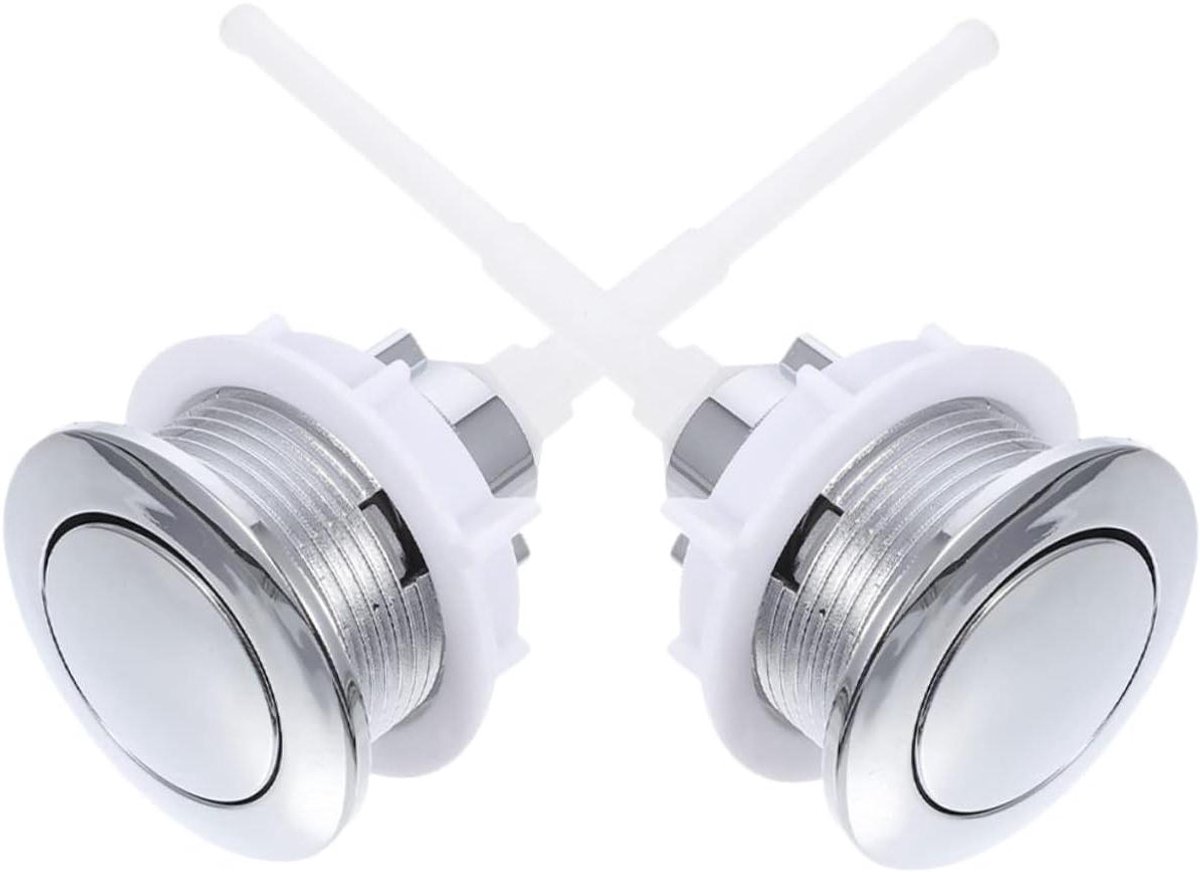 Toilet Spoelknop - Drukknop Toilet - Toilet Reparatie - Verstelbare Staaf - 2 Stuks - Zilverkleurig