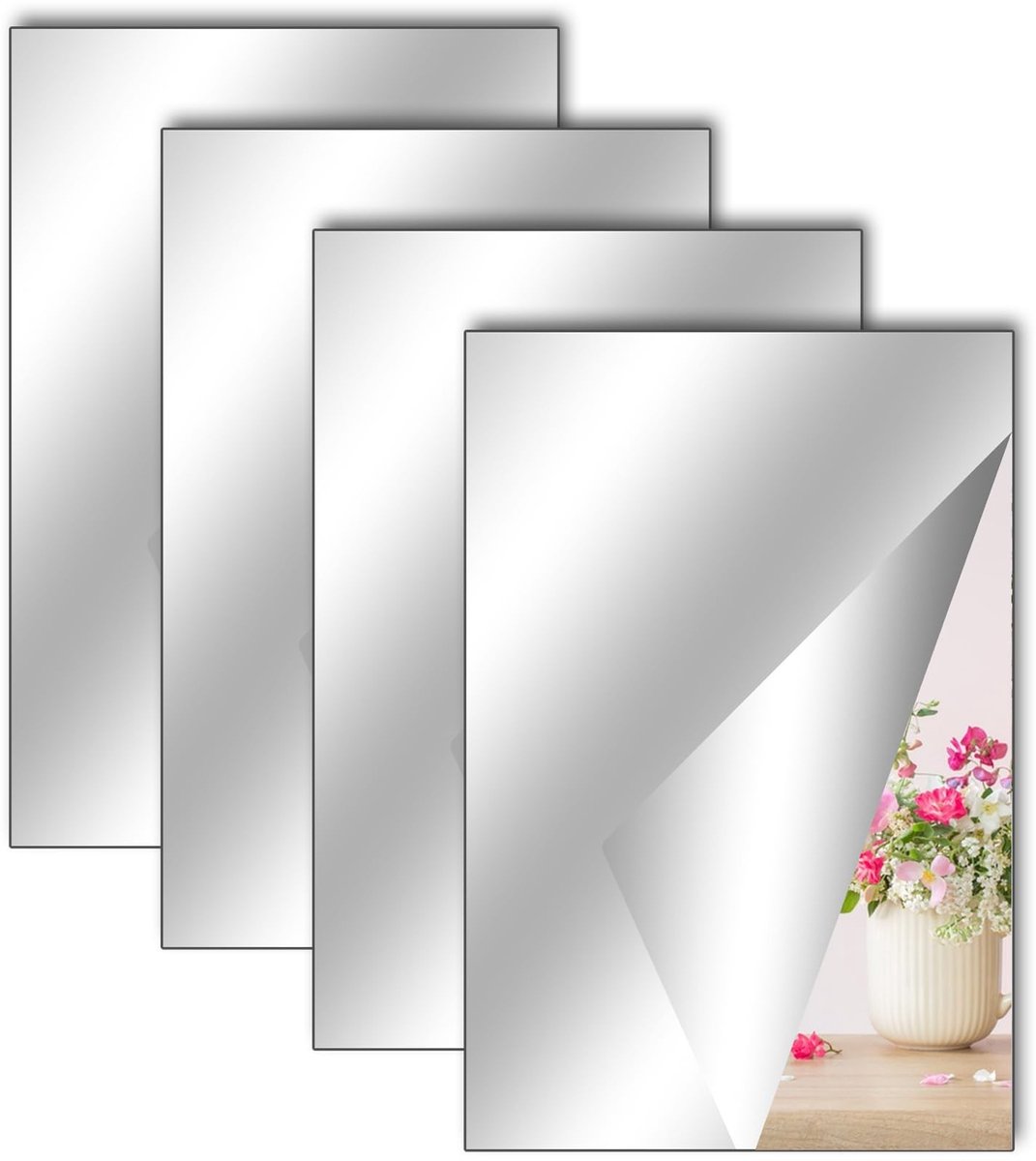 Omgoods - Set van 4 Zelfklevende Spiegelstickers - 40 x 30 cm