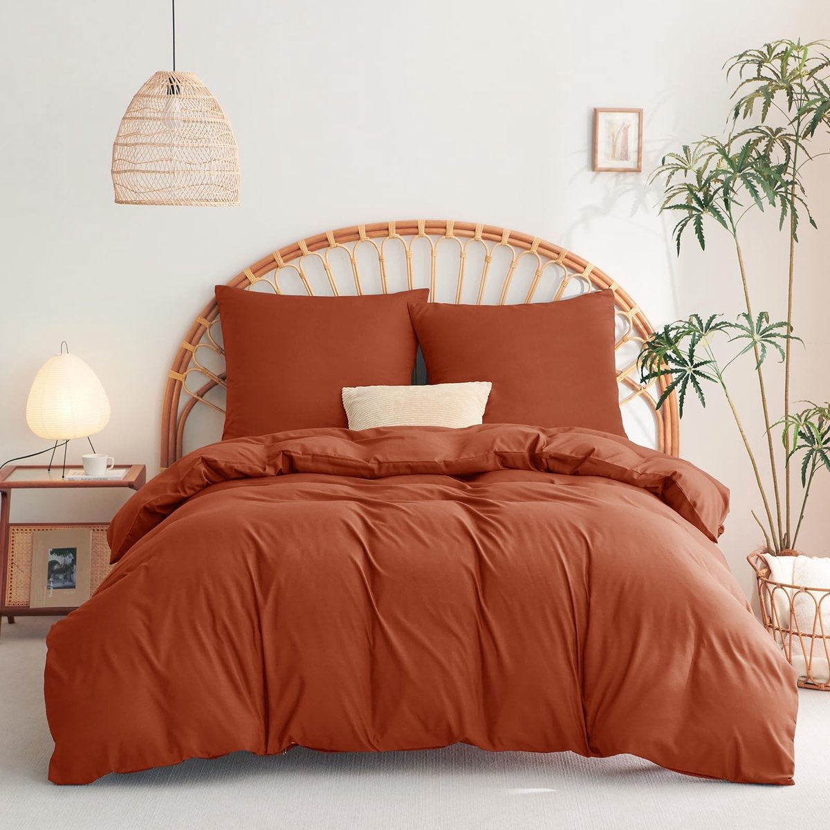 Omgoods - Duvet Cover Set 155x220 cm met 2 Kussenslopen in Terracotta