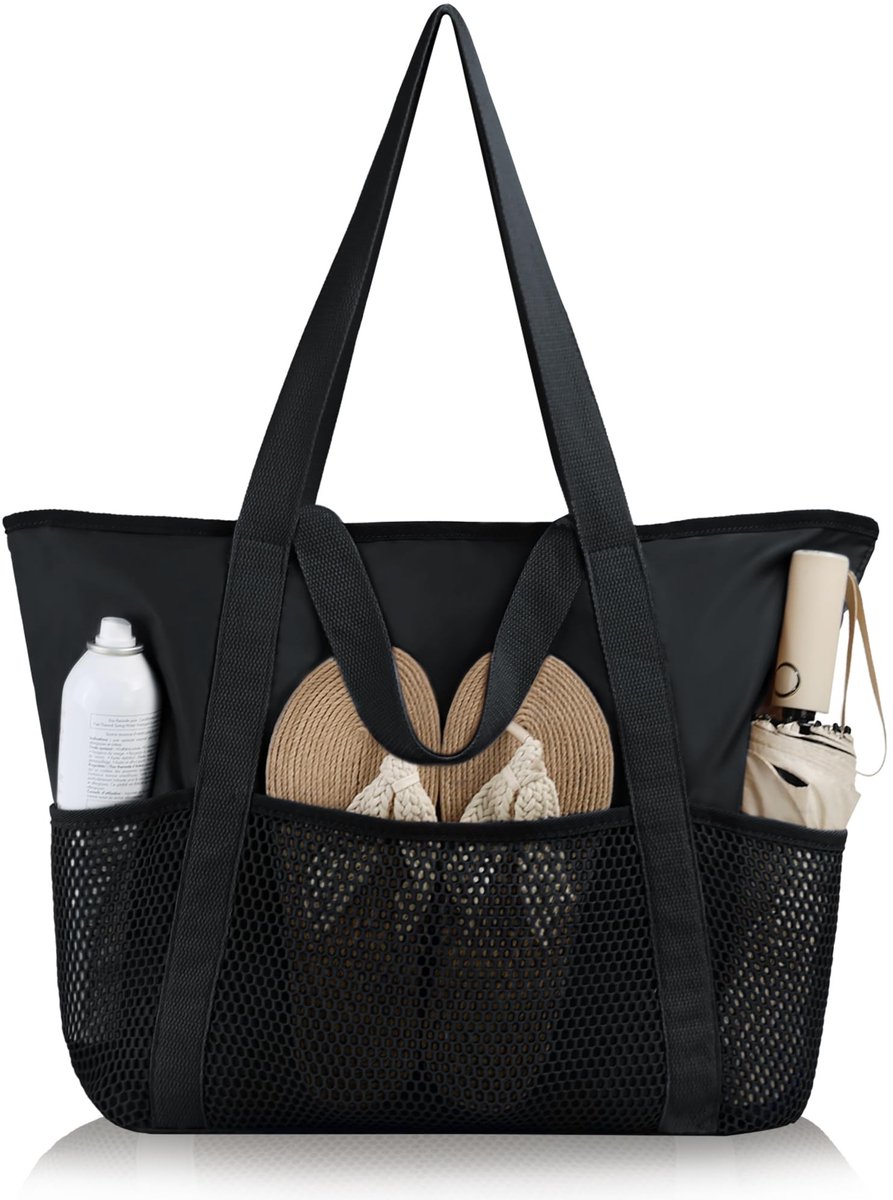 Omgoods - Waterproof Strandtas voor Dames en Heren - Grote Shopping Bag met Vele Vakken
