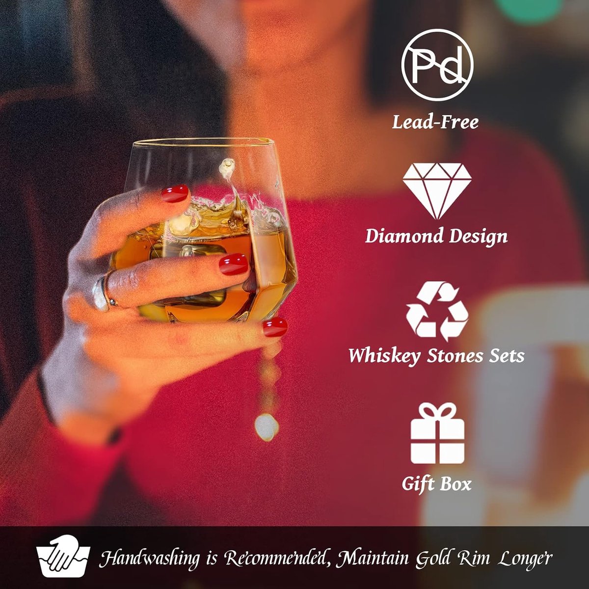 whiskey glazen set van 2 water / sap tumbler gekanteld scotch glas 300 ml whisky glas modern look glaswerk voor bourbon / rum / bar tumbler